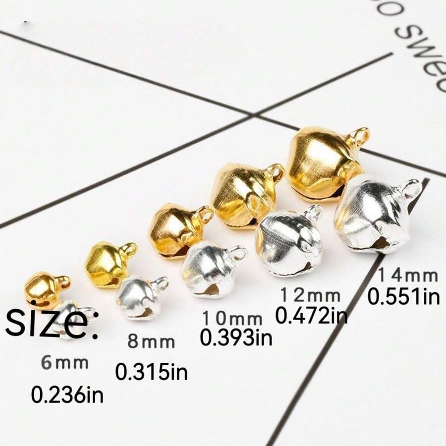 100pcs 6mm/8mm/10mm/12mm Decorative Bells DIY Handmade Holiday Decoration Dog Collar Accessories Phone Strap Accessories - Bell - View 1