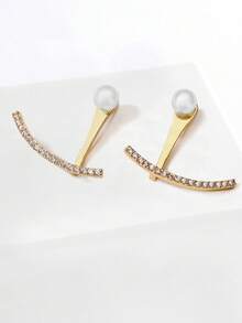 2pcs/Set Cubic Zirconia Stud Earrings, Hypoallergenic Crystal Jewelry, Elegant Women's Earrings - Multicolor - View 5