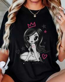 Tropicoqueta Boxy Tee, Reggaeton Fan Concert Shirt, Latin Urban Music Teepanter Missguidded Anna Pepe  Mujer - Black - View 6