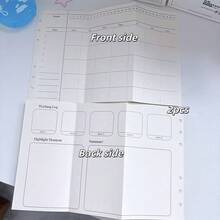 Multi-Purpose A6 Loose-Leaf Planner Inserts, 3-Fold Monthly Schedule Work Study Life Tracker 6-Hole Refill Paper, Notebook Supplies - A - View 10