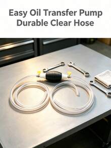 1pc 1.5m Complete Oil Extraction Kit, Air Bladder Pressure Suction Type, Equipped With 1.5m Extended Transparent Hose, Pressure Air Bladder And 2 Stainless Steel Fixing Clips, Suitable For Car And Fuel Tank Oil Extraction - A - View 2