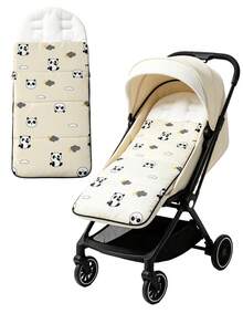 1pc Autumn/Winter Essential Versatile Baby Stroller Footmuff, Warm & Windproof Sleeping Bag Compatible With Multiple Stroller Models, Cartoon Panda Print Bear Head Design, Multiple Colors Available, Perfect Gift For Daily Use - Multicolor - View 3