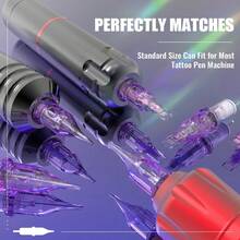 1 Set Professional Purple Individually Packaged Sterile Tattoo Needles With Tattoo Ink Cartridges, Eyebrow Tattoo Needles - Purple - View 7