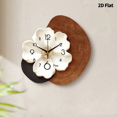 Light Luxury Creative Artistic Floral Decorative Wall Clock, Ultra-Quiet Quartz Movement, No Ticking Sound, Flat Design, Suitable For Decorating Living Room, Bedroom, Office, Kitchen And Cafe, Perfect Decorative Gift For Friends And Family, Can Be Used For Room Decor, Bedroom Decor, Dorm Decor, Back To School Decor, School Surprise, Back To School Season, Wedding Decor, Friend Birthday Gift, Home Decor And School Supplies