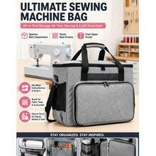 1pc Large Capacity Thick Fabric Sewing Machine Storage Bag With Elastic Mesh Pocket, Suitable For Brother, Singer And Other Home Sewing Machines, Portable Sewing Machine Storage Bag - Craft Supplies Storage Bag - Multicolor - View 3