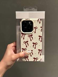 1件 白色星星波點蝴蝶結個性化極簡全包覆 TPU 防震手機殼，適用於 Apple 18 17 16 15 14 13 12 11 Pro Max Air 及系列 - 彩色 - 查看 4