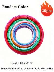 Paket Isi Ulang Filamen Pena 3D, 20 Warna Filamen PLA, 3 Meter/5m Per Roll, Warna Cerah Acak, Isi Ulang Filamen PLA 1,75mm, 10ft Per Warna, Paket Sampel Filamen Pena/Printer 3D, Kompatibel Dengan Pena Cetak 3D Mynt3d/Scrib3d - Aprikot - View 21