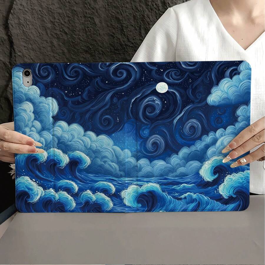 1件星空油畫平板保護殼,附筆槽,相容 iPad 10代智能保護殼/Air 13(M3 2025)/Air 11/11(A16 2025),相容 OPPO Pad,相容 MatePad,相容 Vivo Pad,相容 Honor Tablet,相容 Xiaoxin Pad - 彩色 - 查看 1