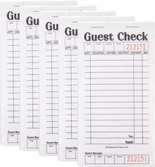 Black+White Guest Check Books For Servers (5 Pack) Server Note Pads, Waiter Checkbook, Food Receipt Book, Restaurant Order Pad, Paper Checks - ColorA - View 1