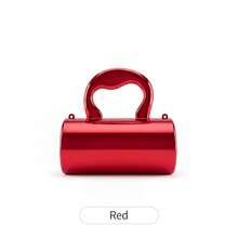 MIYIN Fashion Mirror Metallic Cylinder Hard Shell Clutch, Creative Heart‑Shaped Handle Design, With Chain Strap Crossbody Evening Bag For Wedding Banquet - Multicolor - View 14