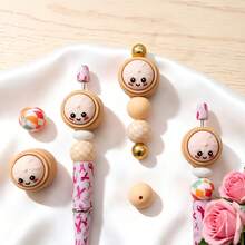 33/64PCS 3D New Style Bun Silicone Beads Set, White Pink Yellow Green Purple Bun With Cage Design, Multi-Color Round Beads, Suitable For Adult DIY Jewelry Making Accessories, Suitable For DIY Beaded Pens, Earrings, Etc., Suitable As Holiday Birthday Gift Beads & Bead Assortments - Steamer Set - View 7