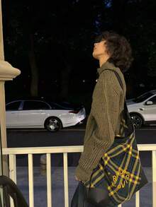 復古辣妹 Y2K 通勤外出日常購物女款單肩托特包 美式復古 Y2K 辣妹斜挎腋下包 小眾設計 Ins 風格 亞文化極簡托特包 - 彩色 - 查看 5