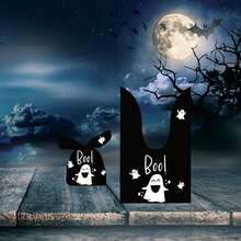 50 Pieces Halloween Rabbit Ear Snack Bag Halloween Rabbit Ear Candy Gift Bags Rabbit Goody Bags Halloween Bags Party Supplies - Cute Little Ghost - View 1