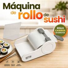 Quttin Sushi Roller Machine 22.5x8x5cm, Manual Sushi Maker Mold Made Of ABS And PP For Easy Homemade Sushi Rolls, White And Grey Kitchen Tool - View 3