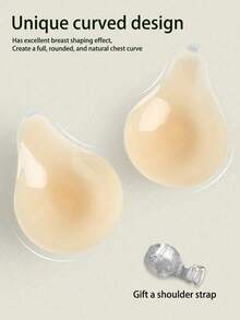 Runway Rest 1pc Women's Strapless Invisible Push-Up Bra, Silicone Material, Invisible Straps, Suitable For Wedding Dress, Evening Gown - Spoon Version - View 9
