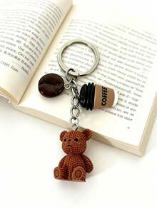 Teddy Bear Keychain, Coffee Bean Beverage Accessory Decor, Bag Charm, Y2K Backpack Pendant, Keychain Accessory, Also Suitable For Gym, Classroom, Matching Games, Daily Use And As A Gift; Fashionable Women's Accessory, Ideal Gift For Christmas, Valentine's Day, Birthday And Back To School Season - Multicolor - View 12