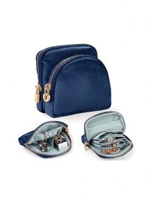 Portable Foldable Jewelry Storage Bag, Large Capacity Multi-Layer Compartments, Earring Ring Necklace Bracelet Stud Brooch Jewelry Organizer Box - Multicolor - View 7