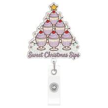 1pc Christmas Office Staff Holiday Atmosphere Decorative Retractable Badge Reel Clip - Multicolor - View 18