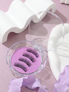 Portable Round Box Magnetic False Eyelashes, Glue-Free, Beginner-Friendly, Quick Application - View 5