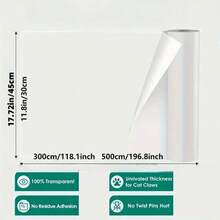 1 Roll Transparent Furniture Protection Film, Sofa Protector, Cat Scratch Protection Film, Anti-Scratch Protection Film, Self-Adhesive Anti-Scratch Protection Film, Transparent, Anti-Scratch Film, Furniture, Sofa, Wall, Door Protection, Furniture Protection, Sofa Protection Anti-Scratch Tape - Essential For Pet Owners - 45*300cm - View 10