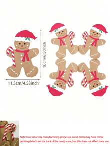 20pcs Disposable Gingerbread Man Pattern Napkins, Cute Gingerbread Man Frosting And Candy Cane Design, Suitable For Holiday Parties, Christmas Table Decor, Perfect For Christmas Dinner, Holiday Gatherings And Christmas Decorations - A - View 10
