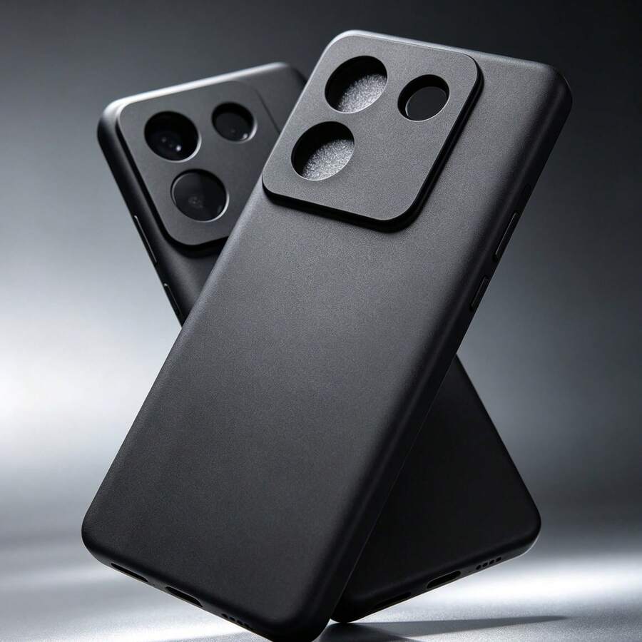 Compatible With Xiaomi Series Phones Black Matte Case, Minimalist Luxury High-End Style, Delicate Matte Black Frosted Material, Pure Black Solid Color Design Without Pattern, Ultra-Thin Fit To Body, Raised Lens And Screen Protection, Matte Phone Case, Anti-Drop Protective Cover, Lightweight Protective Shell, Phone Protective Case, Suitable For All Seasons, Spring Summer Autumn Winter, All-Weather, Home Outdoor, Daily Commute, Gaming Travel - Black - View 1