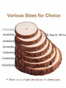 1pc Artificial Wood Slice - Suitable For Tabletop Centerpiece Decor, Round Artificial Wood Tray, Artificial Wood Ring, Fits Christmas Crafts, Mori Style Rustic Wedding And Various DIY Crafts; Artificial Wood Slice, Handmade Materials, Artificial Wood Slice, Wedding, Christmas, Christmas Crafts, Adult Handmade Materials, Art Crafts, Homemade Decor, Coaster, DIY Handmade Products - A - View 5
