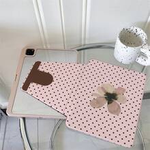 1件 粉色底棕色波點乾花壓花平板保護殼,適用於 iPad Air 6/5/4 & 10 (10.9 吋)、iPad Pro 2024、Air M3/A16 2025、 Galaxy Tab S9 FE/S8 Plus/S7/S10、OPPO Pad、 MatePad、Vivo Pad、Honor Pad、Xiaoxin Pad - 彩色 - 查看 3