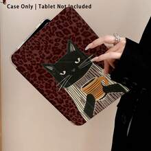Leopard, Cat, Coffee Pattern Painted Effect Tablet Protective Case With Stand, Compatible With Honor 8/9/10/X8/X8A/X9/X8Pro/X9Pro, MatePad SE 11"/MatePad 11"/11.5", MatePad Pro, Apple 10th/11th Gen 2025 (A16), Galaxy Tab A7/A9 And Other Popular Models - Style 21 - View 7