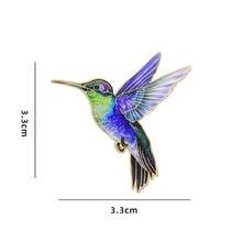 1pc/4pcs Healing Style Creative Colorful Hummingbird Alloy Exquisite Lively Backpack Pin Brooch Enamel Printed Bird Badge Gift - Multicolor - View 11