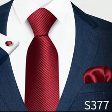 AlanKing Solid Color Men's Tie, Pocket Square, Cufflinks 3-Piece Set, Essential Accessories For Business Attire And Formal Occasions - Multicolor - View 17