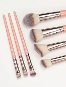 BAILIFOREVER 7 Pcs Pink Professional Makeup Brush Set, Includes Face Powder/Blush/Highlighter Brush/Contour Brush And Eye Shadow/Detail Brush, Easy To Carry, Perfect As A Gift For Women/Girls - Pink - View 4