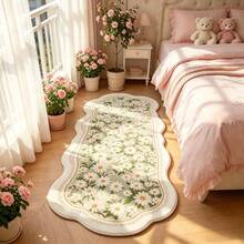 1pc Fresh Daisy Floral Wavy Edge Rug, Soft Comfortable Bedroom Carpet, Washable Rug, Suitable For Front Door, Entrance, Hallway, Kitchen, Bedroom, Dorm, Dining Room, Skin-Friendly Carpet, Living Room Rug, Sofa Seating Rug, Area Rug, Creative Versatile Home Decor Rug, Large Living Room Carpet, Bedroom Rug, Dressing Room Carpet, Room Decor, Gift For Family And Friends - Multicolor - View 4