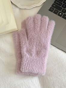 Dopamine Warm Gloves Winter Touchscreen Korean Style Thermal Lined Sweet Knitted Five-Finger Cold-Proof Gloves For Women - Multiple Styles - View 6