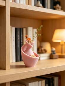 3D Printed Creative Asymmetric Dual-Compartment Small Flower Vase For Dried Flowers, Floral Arrangement Decor, Desktop And Car Interior Ornament, 3D Printed One-Piece Molded: Clear Texture And Quality, Three-Dimensional Shape, Multiple Colors Available, Neat Craftsmanship Without Burrs - Multicolor - View 7