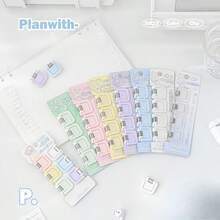 6/12pcs Planwith Multifunctional Colorful Mini Book Clips, Ins-Style Hanging & Standing Binding Clips, Convenient For Organizing Notes, Test Papers And Documents, Reliable Fasteners, Suitable As Back To School Gifts - Multicolor - View 6