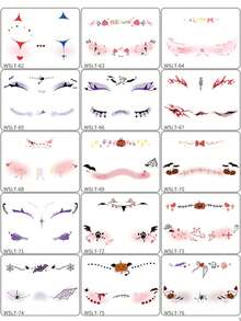 1pc Halloween Face Eye Makeup Stickers Eye Liner Eyeshadow Temporary Tattoo Stickers For Women Girls Holiday Party Cosplay Accessories - Multicolor - View 5