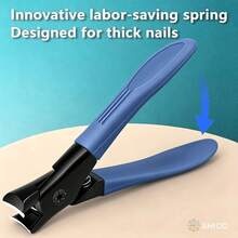Stainless Steel Blade, Non-Slip Rubber Handle, Rust-Resistant And Durable; Firm Grip. Nail Clipper, Nail File And Nail Buffer. This Wide-Opening Nail Clipper Design Is Convenient To Use, Perfect For Thick And Hard Nails As Well As Toenails. - Blue - View 1