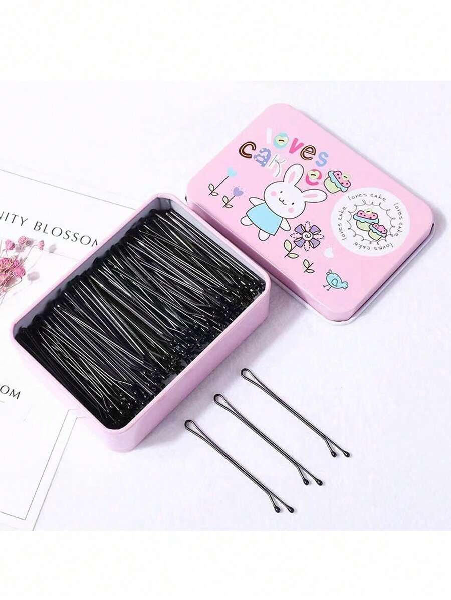 50/5pcs Mini Black Hair Clips, High Quality Hair Clips For Updo, Suitable For Girls And Women, All Hair Types, Heatless Curling, Hair Curler - Black - View 1