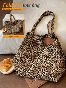 Myco Back To School, Large Capacity Leopard Print Tote Bag, Casual American Street Style Leopard Print Handbag, Comes With Coin Purse, Versatile Daily Travel Shoulder Bag - Multicolor - View 8