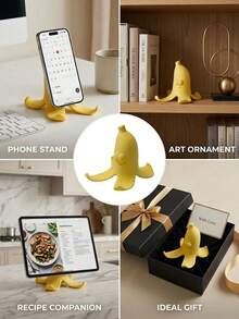 4pcs Cute Banana Phone Holder, Funny Banana Shaped Phone Stand, Creative Multi-Purpose Desktop Decor, Suitable For All Smartphones, Home Office Desktop Decoration - Multicolor - View 3