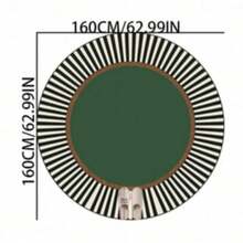 1pc American Vintage Mid-Century Modern Dark Green & Black White Striped Artistic Area Rug, Personalized Aesthetic Decorative Carpet, Large Round Rug For Living Room Sofa Side High-End Reception Area, INS Style Space Aesthetic Atmosphere Rug, Dopamine High-End Vintage Dandy Movie Vibe Soft Furnishing Accent, Large Area Rug, Floor Mat, Home Decor, Area Rug, Casual Rug, Round Rug, Living Room Large Rug, Washable Carpet - Multicolor - View 17