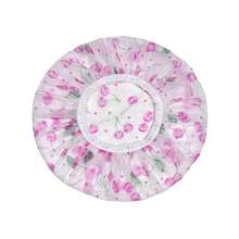 3pcs Adult Transparent Shower Caps, Extra Large High-Quality Floral Pattern Disposable Hair Caps, Multi-Color Options, Random Color, Suitable For Bathing, Swimming, Spa, Lightweight Design, Premium Headwear, Floral Pattern Shower Caps, Bathroom Accessories - View 8