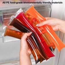 50/100 piezas Bolsas transparentes desechables para paletas, molde de casa para polos, a prueba de fugas, resistente al frío, para congelar jugo, refresco, fruta - Multicolor - Ver 5