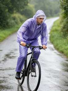 Ethereal Snowflake Polka Dot Transparent Split Raincoat, Lightweight Soft And Breathable, Non-Stuffy, Transparent Texture With Built-In Atmosphere! Suitable For Daily Commute, Short Trips, Grocery Shopping And Walking, Say Goodbye To Heavy And Dull Raincoats, Take Beautiful Photos On Rainy Days, Waterproof And Durable, Unisex! - Unisex - View 6