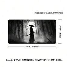 1 Swordsman Large Gaming Mouse Pad, Black Silhouette Extended Desk Mat, Office Desk Accessory Non-Slip Stitched Edge Computer Pad, Rubber Base Laptop Keyboard Pad, Durable Spill-Proof For Home Office Gaming - View 16