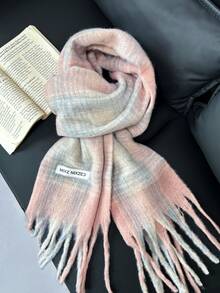 1pc Plaid Warm Decorative Tassel Scarf Suitable For Daily Use - Flowing Floral Language - View 2