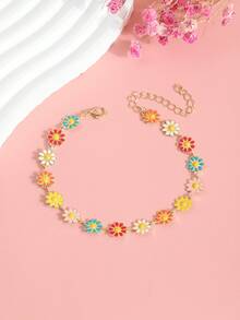 European & American Colorful Daisy Flower Anklet, Fresh Sweet Fashion Creative Jewelry - Multicolor - View 2
