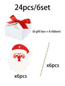 24/4pcs Santa Claus Shaped Gift Boxes, Includes Ribbon, Tag And Jute Rope; Christmas Gift Packaging Box, Party Favor, Christmas Table Decoration, Christmas Event Gift, DIY Decoration Gift Box, Home Decor Ornament, Holiday Gift Packaging - Multicolor - View 11