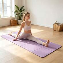 1pc Foldable Yoga Mat With Alignment Lines, Thick Anti-Slip Material, Suitable For Home Fitness Yoga, Pilates And Meditation - Multicolor - View 3